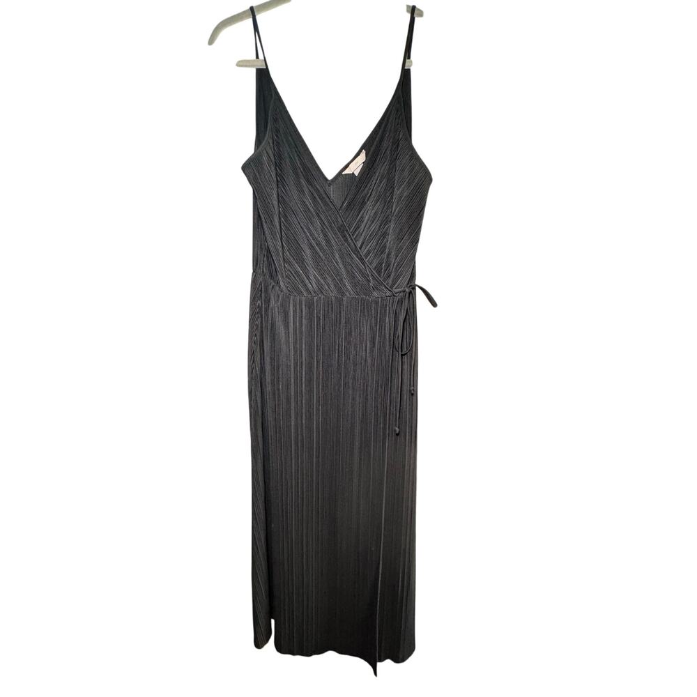 NWT Cushnie Target Black Ribbed Wrap Midi Dress Size 12 Sleeveless Party
